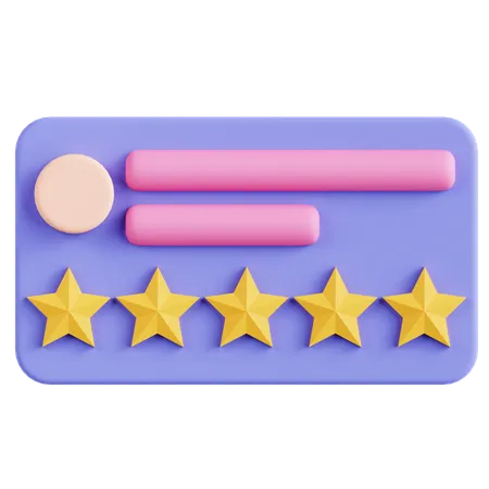 Five Stars Rating  3D Icon