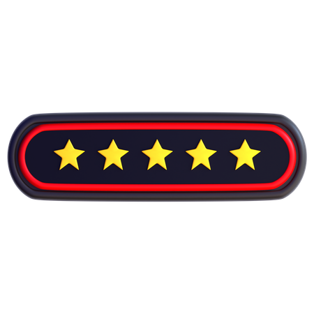 Five Stars Rating  3D Icon