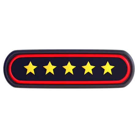 Five Stars Rating  3D Icon