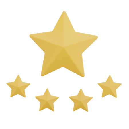 Five Stars Rating  3D Icon