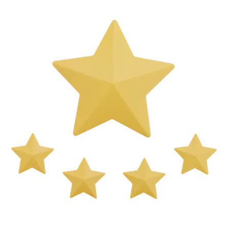 Five Stars Rating  3D Icon
