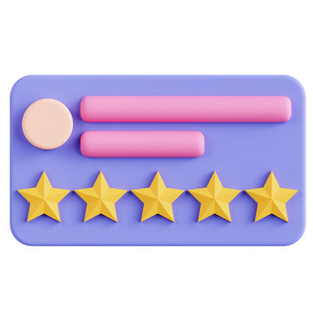 Five Stars Rating  3D Icon