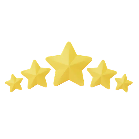 Five Stars Rating  3D Icon