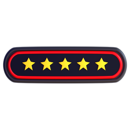 Five Stars Rating  3D Icon