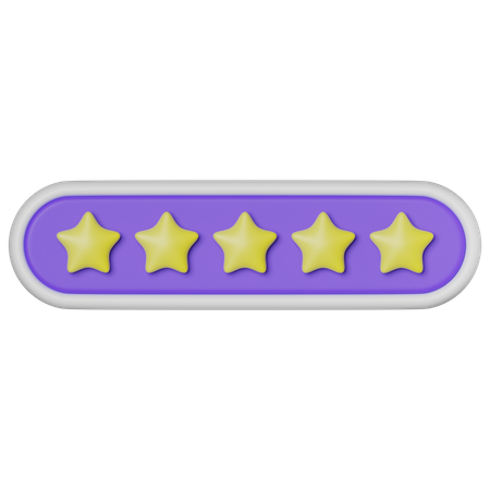 Five Stars Rating  3D Icon