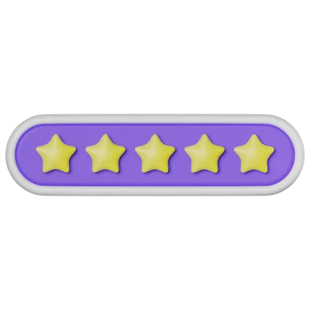 Five Stars Rating  3D Icon