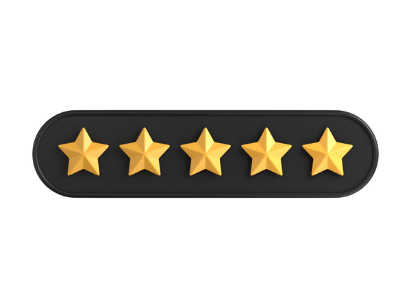 Five Stars Rating  3D Icon