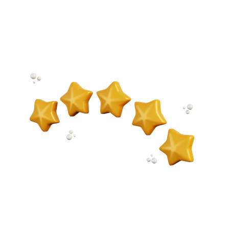 Five Stars Rating  3D Illustration