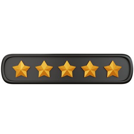 Five Stars Rating  3D Illustration