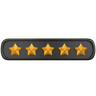 five stars rating 3d logo