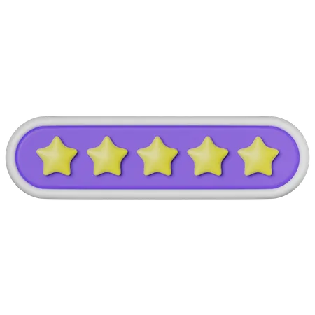 Five Stars Rating 3 D Illustration 3D Icon