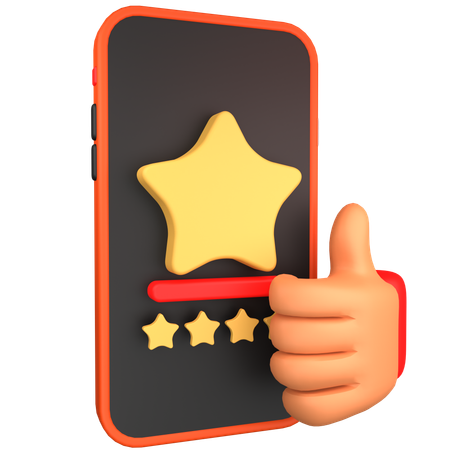 Five Stars Review  3D Icon