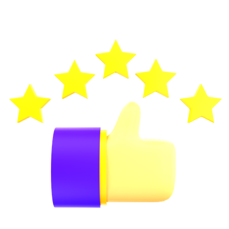 Five Stars Review  3D Icon