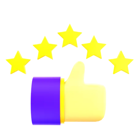 Five Stars Review  3D Icon