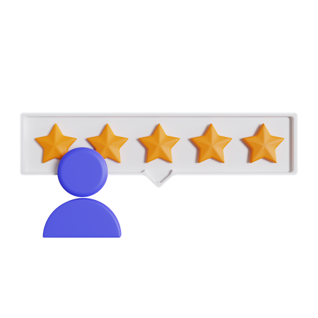 Five Stars User Rating  3D Icon