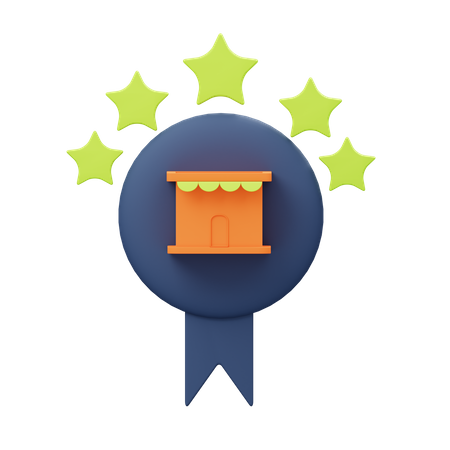 Five Start Badge  3D Illustration