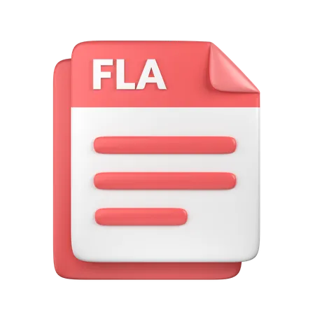3 D FLA File Icon 3D Icon