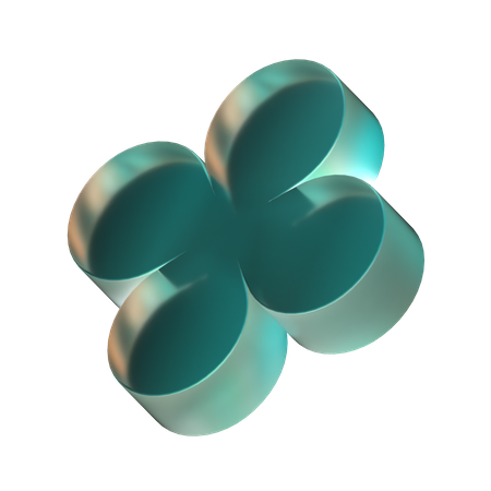 Flache abstrakte Blumenform  3D Icon