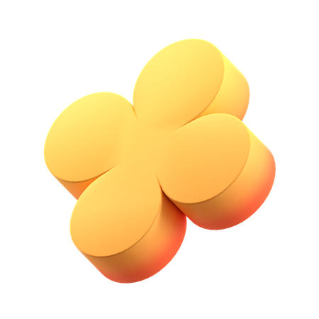 Flache abstrakte Blumenform  3D Icon