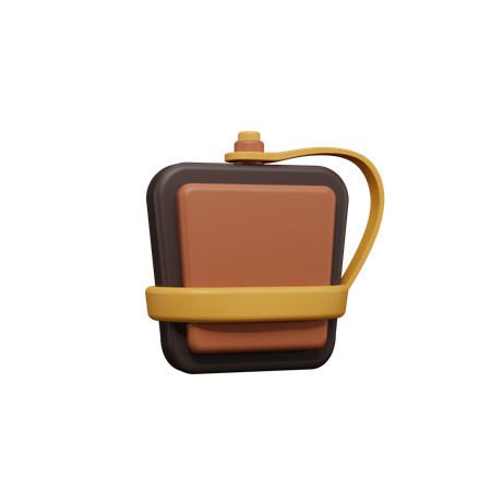 Flache Flasche  3D Icon