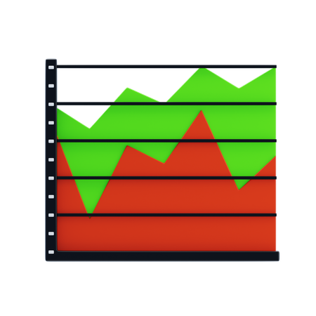 Flächendiagramm  3D Icon