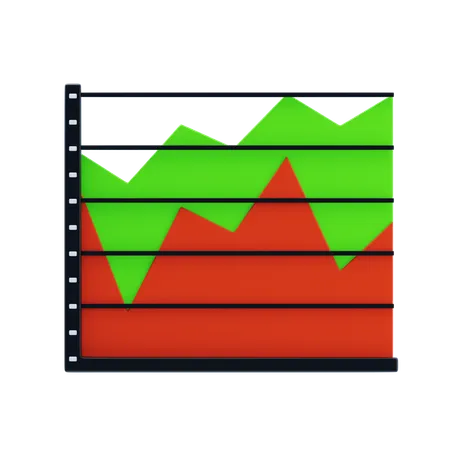 Flächendiagramm  3D Icon