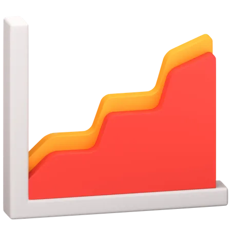 Flächendiagramm  3D Icon