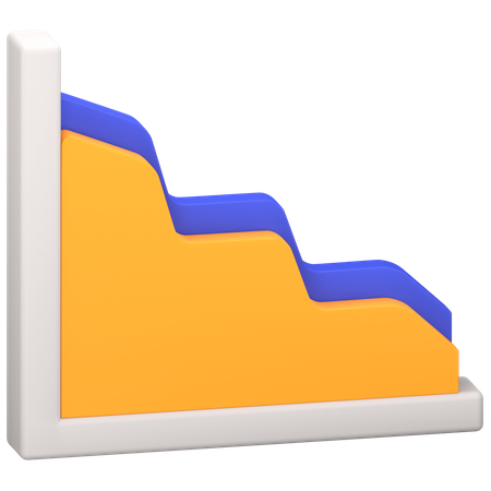 Flächendiagramm  3D Icon