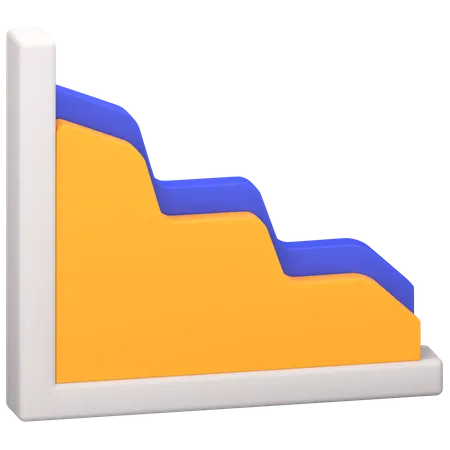 Flächendiagramm  3D Icon