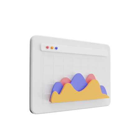 Flächendiagramm  3D Icon