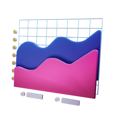 Flächendiagramm  3D Icon