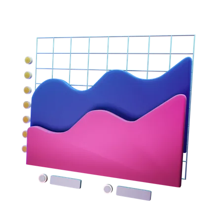 Flächendiagramm  3D Icon