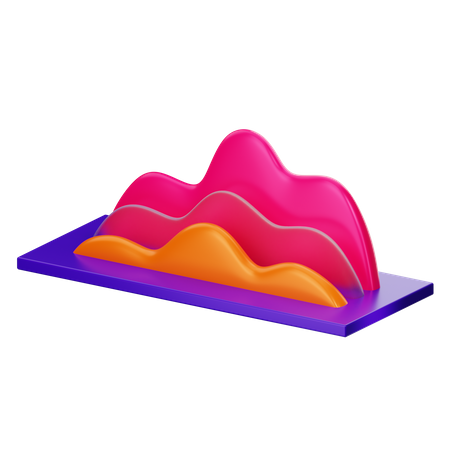 Flächendiagramm  3D Icon