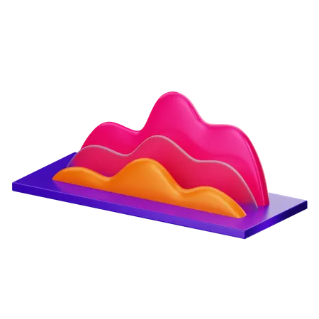 Flächendiagramm  3D Icon