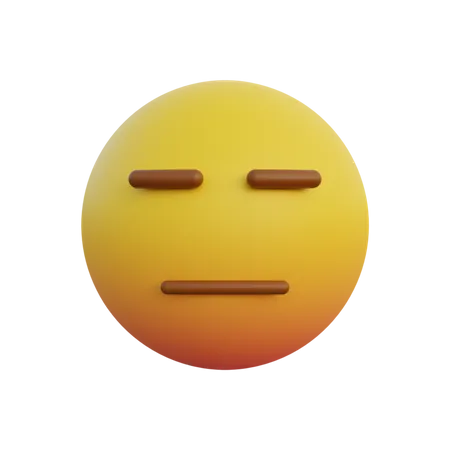 Flaches Gesicht Emoticon  3D Emoji