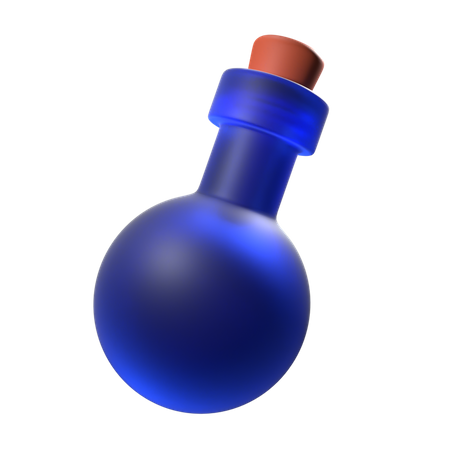 Flacon bleu  3D Illustration
