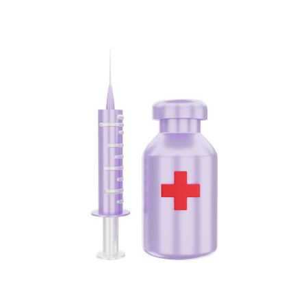 Bouteille de vaccin  3D Illustration