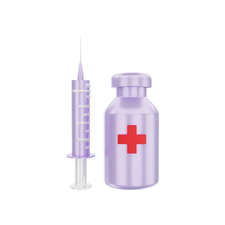 Bouteille de vaccin  3D Illustration