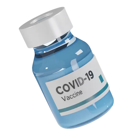 Bouteille de vaccin covid 19  3D Illustration