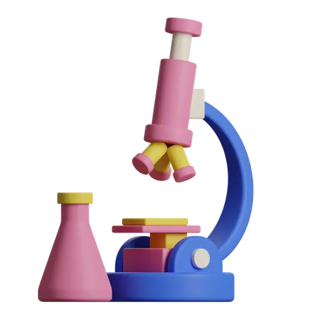 Flacon et microscope  3D Icon