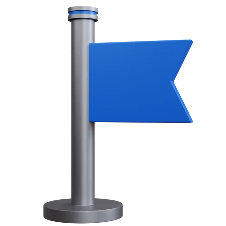 3 D Rendering Blue Flag Isolated 3D Icon