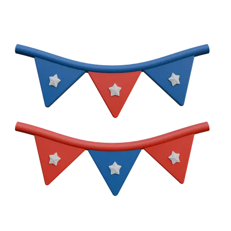 Flag Bunting  3D Icon