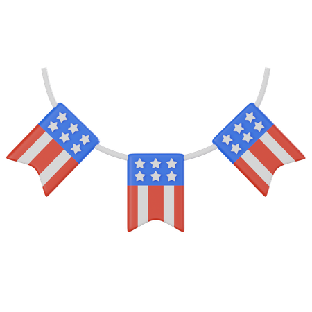 Flag Hanging  3D Icon
