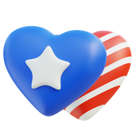 Flag Heart  3D Icon