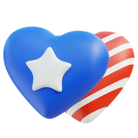 Flag Heart  3D Icon