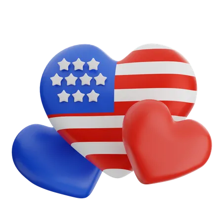 Flag Heart  3D Icon