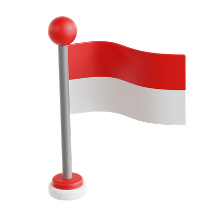 インドネシアの国旗  3D Icon