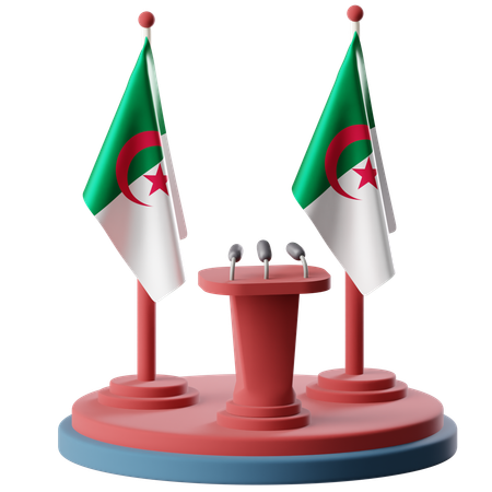 Flag Of Algeria  3D Icon