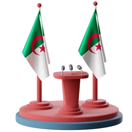 Flag Of Algeria  3D Icon