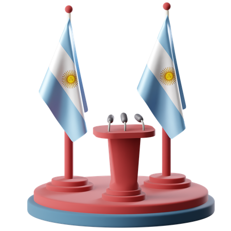 Flag Of Argentina  3D Icon